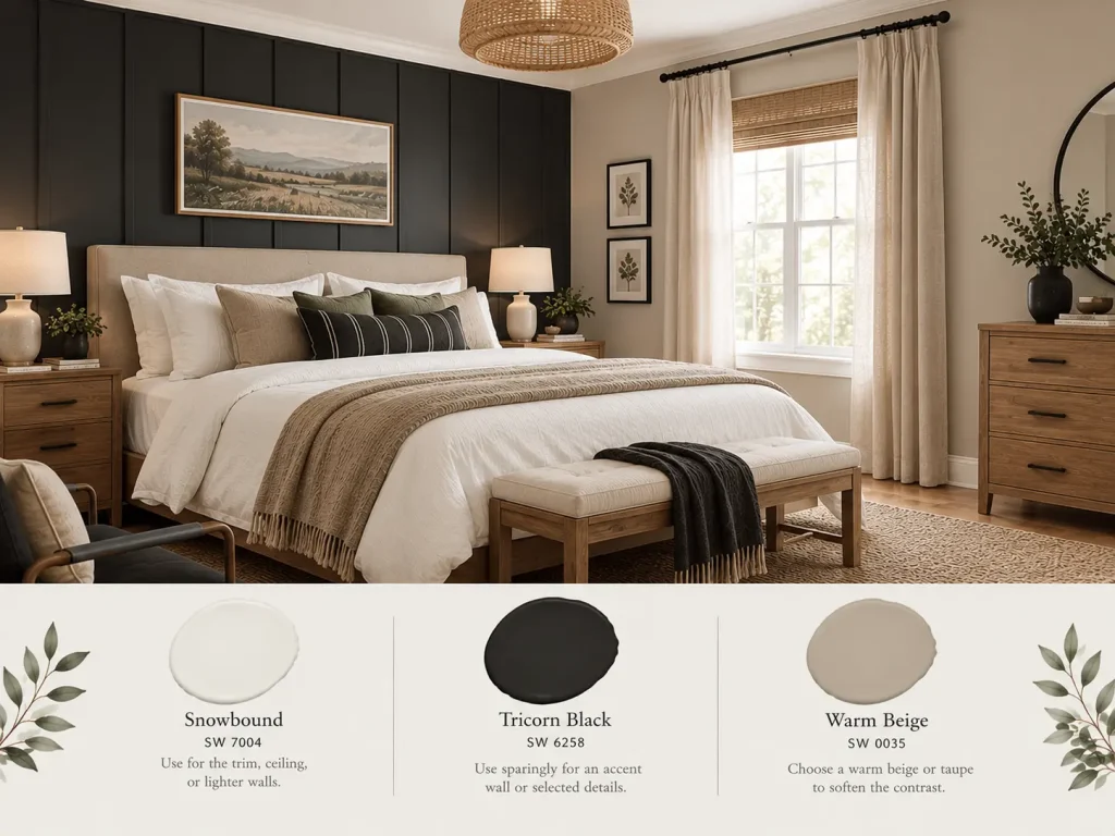 Snowbound and Tricorn Black With a Warm Neutral Accent