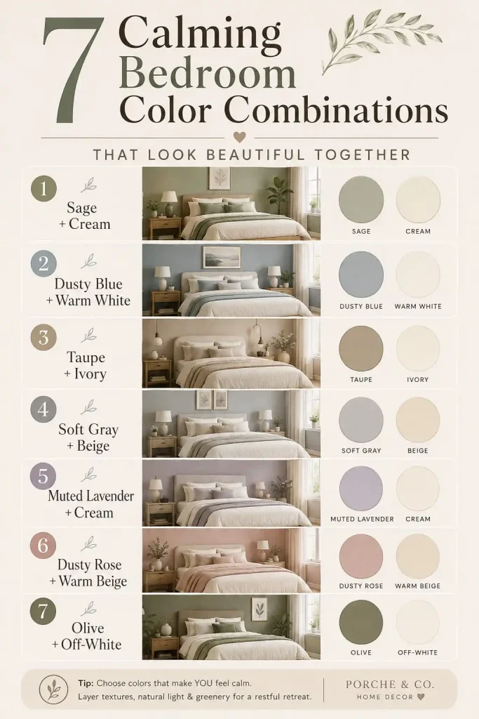 seven bedroom color palette combinations